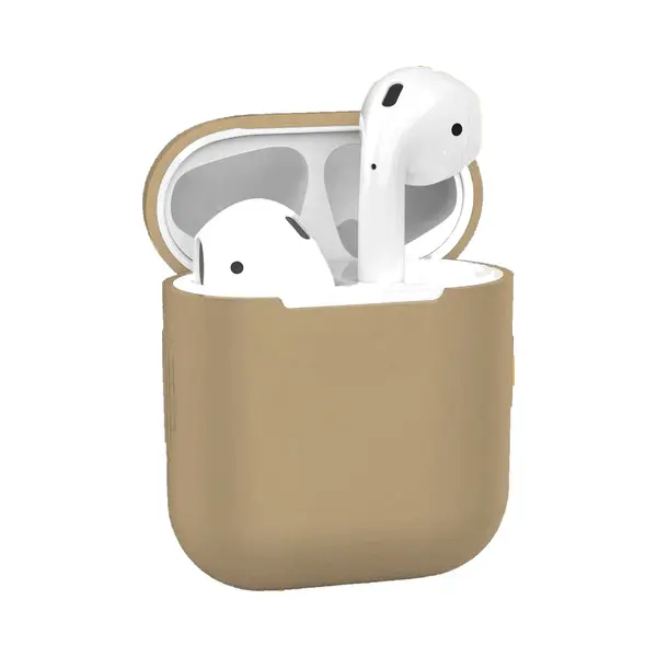 Gmedia AirPods Hoesje Voor Apple AirPods 1 & 2 – Bruin - Siliconen Beschermende Case thumbnail