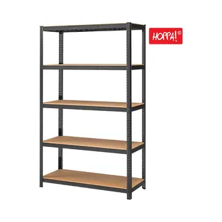 Hoppa! - Magazijnstelling - Opbergrek - 121x60x201 Cm - Zwart