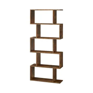 Hoppa! Boekenkast Vintage - Opbergkast - Rechthoekige Vakken - Kast Voor Boeken - Bruin - 70 X 24 X 159 (B X D X H)
