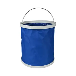 Benson Emmer Opvouwbaar - 11 L - Blauw/wit - Kunststof En Rubber - Camping Emmer