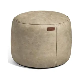 Casacomfy ModiPouf – Rond Poef – Latte – Voetenbankje – Lederlook