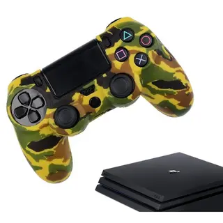 Gadgetpoint - Hoesjes & Skins Voor PS4, PlayStation 4 - Performance Gaming Case - Soft Grip Covers - Anti-Slip Controller Accessoires - Camo - Geel
