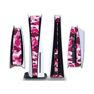 Gadgetpoint - Console Sticker Strip Voor PS5, PlayStation 5 - Performance Gaming Skin - Bescherming Accessoires - Camo - Roze