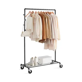 Mazazu Mira Home Kledingrek - Kledingrekstang - Kapstok - Opbergrek - Garderoberek Met Haken - Zwart- 100x49x163cm