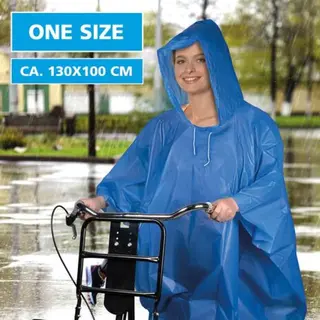 Poncho 130x100cm – Blauw - Regencape Volwassenen - Fietsregenkleding - Regencape - Regen Poncho's - Fietsponcho - Regenponcho's - Regenponcho