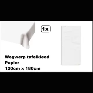 Wefiesta Wegwerp Tafelkleed Papier Wit 120cm X 180cm - Thema Feest Festival Thema Feest Evenement Gala