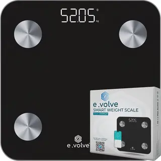 Evolve E.volve Weegschaal - Digitale Personenweegschaal Met 20x Lichaamsanalyse - Zwart