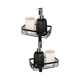 Goliving Duschregal Hängend - Duschregal - Ohne Bohren - Küchenregal - Spülbeckenorganisator - Badezimmerzubehör - 19, 5 Cm - 2er Set - Schwarz