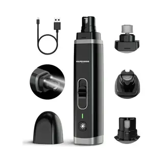 Vulpes Goods® Pets - Elektrische Nagelvijl - 2 Snelheden - Smart Led - Diamant Vijlkop - Zwart