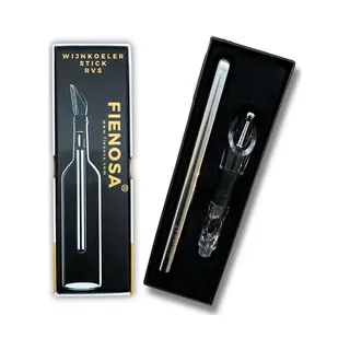 Fienosa Rvs Wijnkoeler Stick - Wijnkoelerstaaf Relatiegeschenk - Wijnkoelers - Instant Cooling - Zomers - Champagnekoeler - Inclusief Luxe Schenktuit