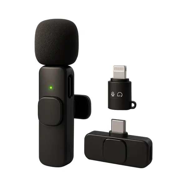 Nuvance - Drahtloses Mikrofon - Tie Pin Mikrofon - Geeignet Für Usb-C & Apple Lightning - Lavelier Mikrofon - Plug & Play thumbnail