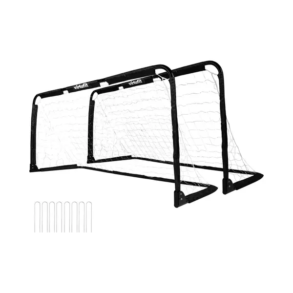 VirtuFit Klappbares Fußballtor - Fußballtor - 90x60 Cm (Set Von 2) - Schwarz thumbnail