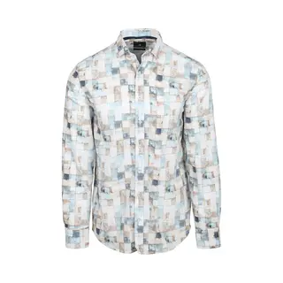 State Of Art Overhemd Print Blauw - Maat Xl - Heren - Overhemden Casual