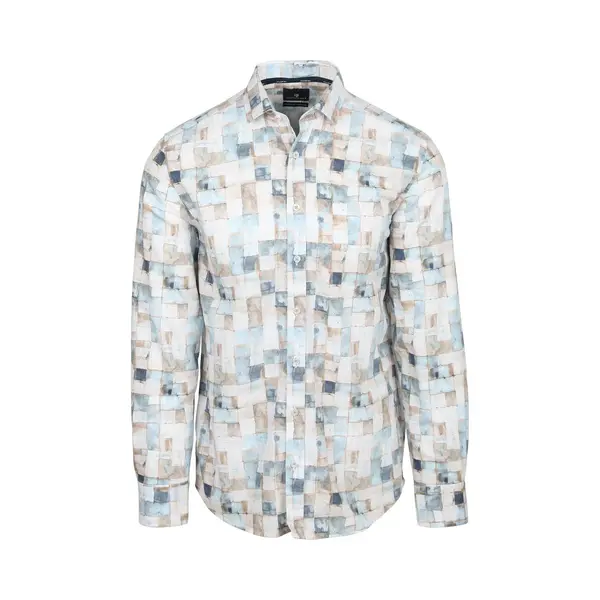 State Of Art Overhemd Print Blauw - Maat 3XL - Heren - Overhemden Casual thumbnail