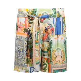 Geisha Broek Short Met Print 61434 20 Green/blue Dames Maat - M