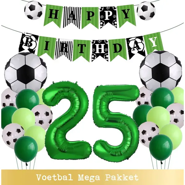 Voetbal Ballonnen - Cijfer Ballon 25 Jaar - Snoes - Megapakket - Set Van 24 Sport Voetbalfan Voetbal Jongen/Meisje - Sportieve - Voetbal Vrouwen thumbnail