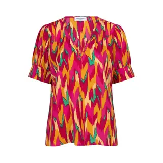 Lofty Manner Blouse Imani Qd01 810 Multi Color Print Dames Maat - Xs