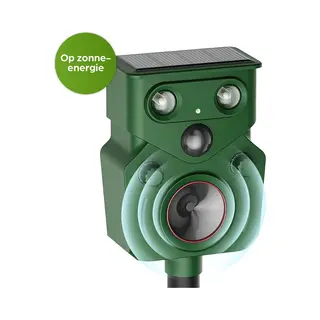 Amikat® Ultrasone Kattenverjager Op Zonne-energie + Usb Oplaadbaar – Bewegingssensor 8 M – Waterdicht Voor Tuin & Buiten – Marterverjager / Kattenschrik