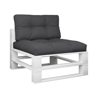 VidaXL Palletkussens 2 St Stof Zwart