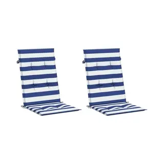 Vidaxl - Hochlehner-auflagen 2 Stk. Blau & Weiß Gestreift Stoff
