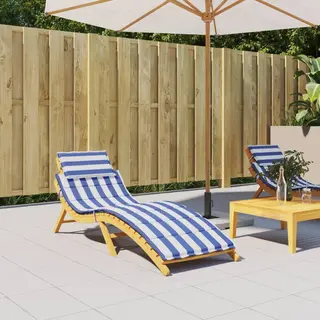VidaXL Sonnenliegen-Auflage Blau&Weiß Gestreift Oxford-Gewebe