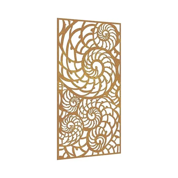 VidaXL Corten Steel Garden Wall Art - Shell Design Outdoor Wall Decoration, Durable Weathering Steel, Easy Mount, 105x55 Cm thumbnail