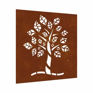 Vidaxl Garten Wanddekoration 55x55 Cm Cortenstahl Baumdesign