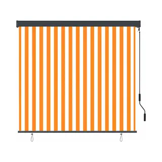 VidaXL Rolgordijn Wit En Oranje 180 X 250 Cm Stof En Aluminium