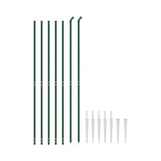VidaXL Maschendrahtzaun Mit Bodenhülsen Grün 2, 2x10 M
