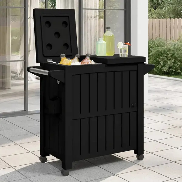 VidaXL Serveerwagen 3-in-1 Polypropeen Zwart thumbnail