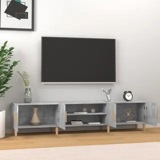 VidaXL Tv Cabinet, Tv Stand For Living Room Bedroom, Tv Unit With Door, Hifi Cabinet Sideboard Cupboard, Modern Style, Concrete Grey Engineered Wood