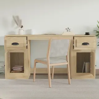 Schreibtisch Mit Stauraum Sonoma-eiche Holzwerkstoff - Vidaxl