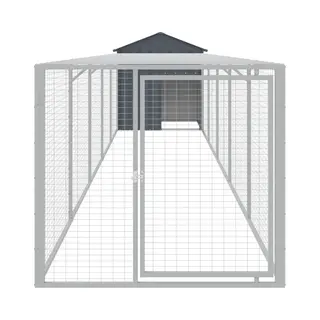 VidaXL Kippenhok Met Ren 117x609x123 Cm Gegalvaniseerd Staal Antraciet