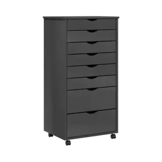 Rollschrank Mit Schubladen Moss Grau Massivholz Kiefer - Vidaxl