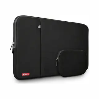 Botc Laptophoes 15.6 Inch - 2-delige Extra Vak - Laptopsleeve Met Etui - Laptophoes/ Sleeve - Zwart