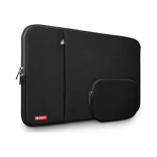 Botc Laptophoes 15.6 Inch - 2-delige Extra Vak - Laptopsleeve Met Etui - Laptophoes/ Sleeve - Zwart thumbnail