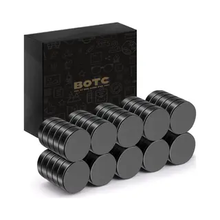 Botc Super Sterke Magneten - 20 Stuks Magneetjes - 10x3MM - Inclusief Opbergdoosje Met Bewaardoosje - Punaise Voor Prikbord - Zwart