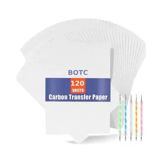 Botc A4 Carbonpapier - Papier - 120 Stuks - Met 5 Overtrekpennen - Wit