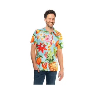 Partychimp Luxe Hawaii Blouse Mannen Fruit Carnavalskleding Heren Foute Party Verkleedkleren Volwassenen - Polyester - Multicolor - Maat L