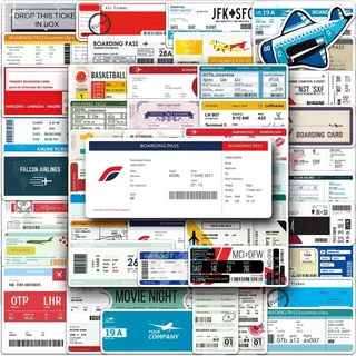 Winkrs Vakantie Sticker Set Met Boarding Pass, Vliegtickets, Entreekaartjes Etc. - 52 Stickers Voor Laptop, Koffer, Visionboard, Reisjournal Etc.