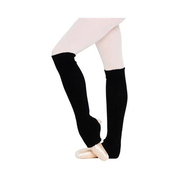 Dancer Dancewear® Ballet Beenwarmers In Topkwaliteit - 60 Cm In Zwart - Met Hielgat - Echte Klassieke Beenwarmers Voor Ballet & Dans - Legwarmers thumbnail