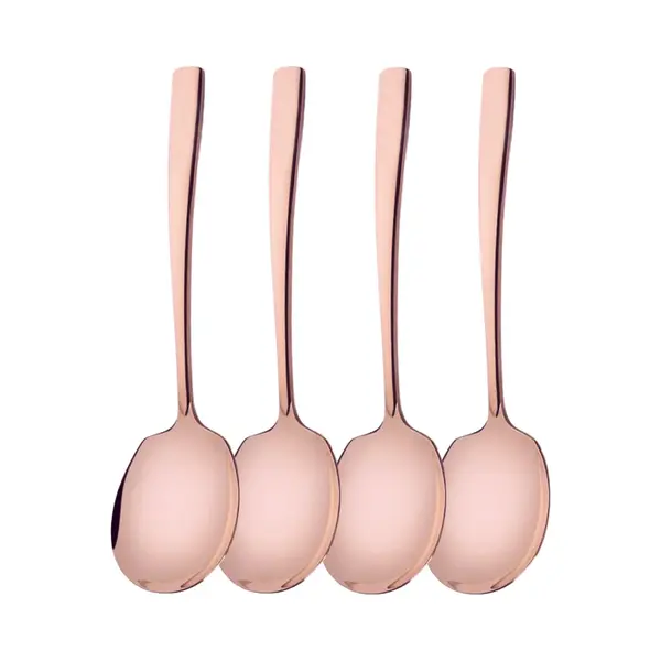 House Of Husk® Opscheplepel Set - Rose Goud - Serveerlepel - Groetelepel - Aardappellepel - 21cm - Rvs - 4 Stuks thumbnail