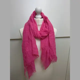 Chris Deler Mode Lange Gekreukelde Dames Sjaal Zoe-effen Fuchsia
