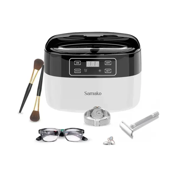 Samako Professionele Ultrasoon Reiniger - Reinigingsapparaat - Ultrasoonbad - Brillen - Sieraden - Horloge - Make-up Kwast - 750 Ml thumbnail