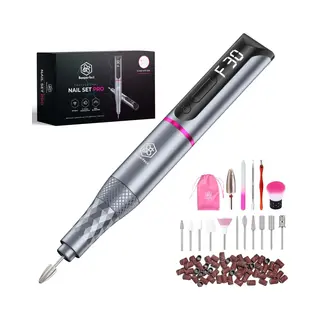 Beeperfect® Draadloze Elektrische Nagelvijl Pro Edition - Nagelfrees - Manicure En Pedicure Set - Oplaadbaar - 11 Bitjes En 60 Schuurrolletjes -