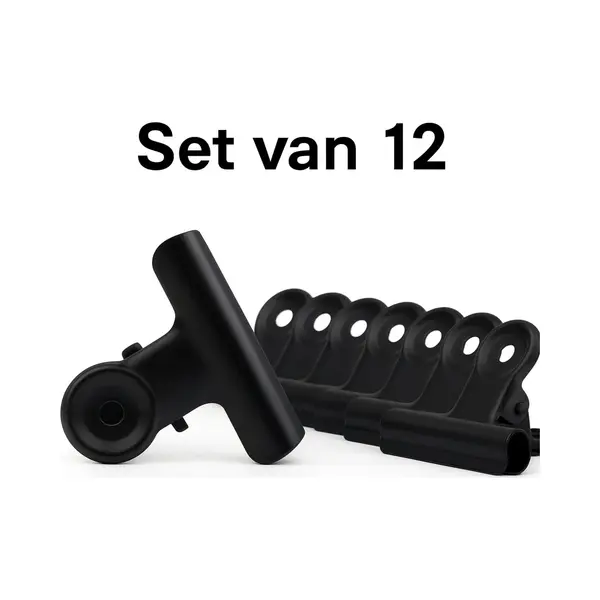 Rvs Vershoudclips Zwart 6, 3cm 12 Stuks | Voor Afsluiten Voedselzakken | 63mm | Klemmetje | Clips | Stevige Afsluitclips Snackclip thumbnail