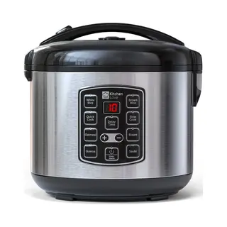 Rijstkoker Met Stomer - 1.2L - Multicooker - Rice Cooker - Slowcooker - 2 Tot 5 Personen - Zwart Rvs - KitchenLove