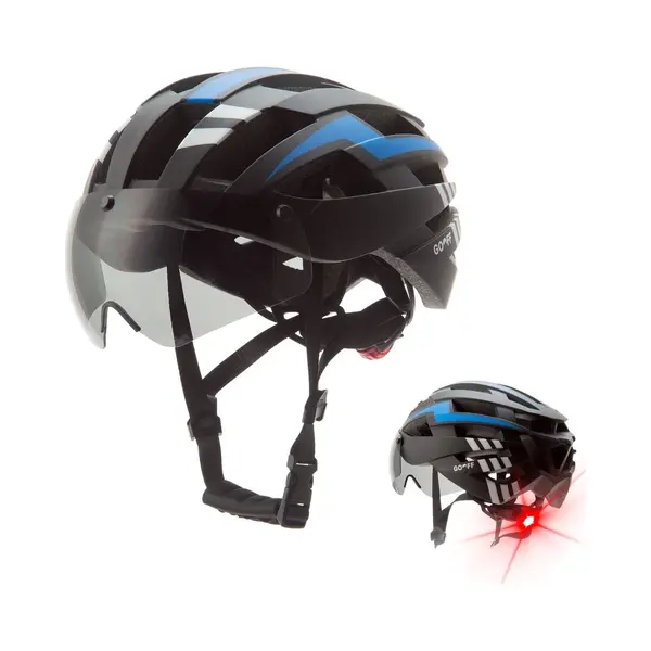 Gooff® Blitz Fietshelm Met Vizier En Verlichting - Ebike Helm Voor Volwassenen - Geschikt Voor Elektrische Fiets En Racefiets - Led Licht - Dames En thumbnail