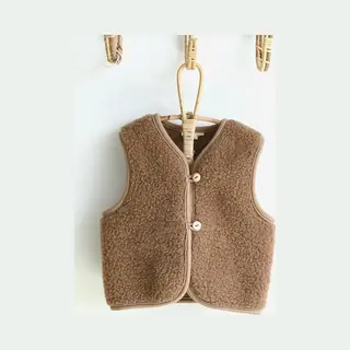 Wollies Amsterdam - Wollen Kinder Vest - Merino Wol - Maat 92-98 - Bruin