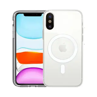 Xtabarya Hoesje Geschikt Voor Iphone X/Xs Magnetisch Met HaloLock Ring , Transparantncover IPhone X/Xs - Doorzichtig